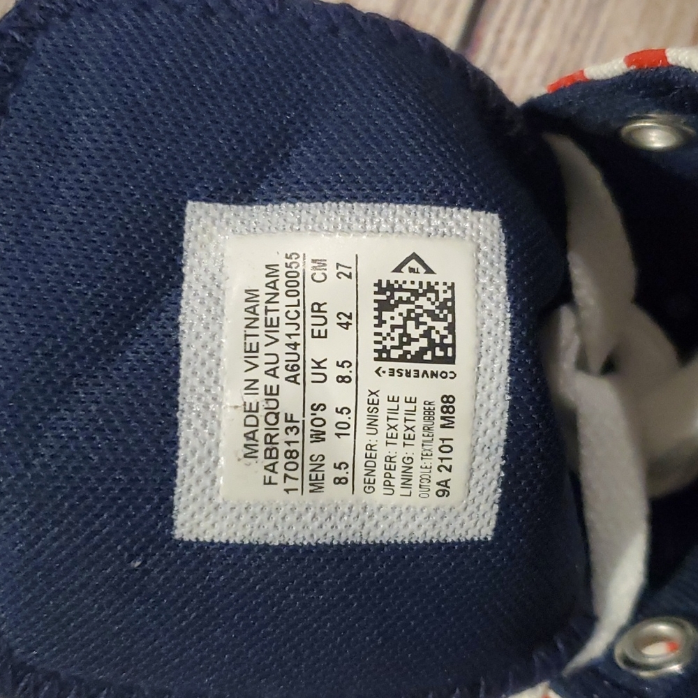 Converse 170813f Usa stars red stripes size8.5 Sneakers - Picture 8 of 8